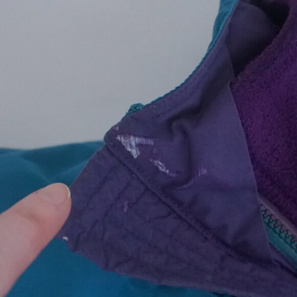 Vintage '90S Columbia Sports Teal Purple Fleece Removable Liner Winter Jacket L - Picture 12 of 12